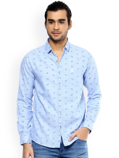 

Mufti Men Blue Slim Fit Printed Casual Shirt