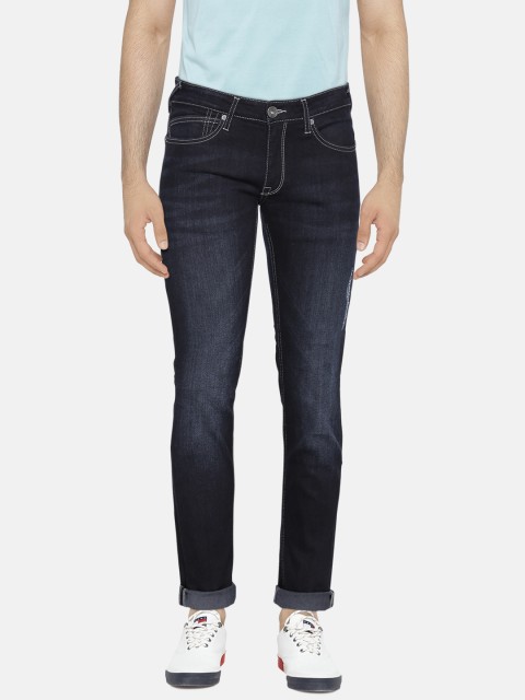 

Pepe Jeans Men Navy Blue Regular Fit Mid-Rise Low Distress Jeans
