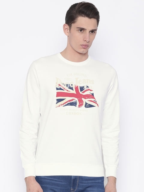 

Pepe Jeans Men White Printed Sweatshirt