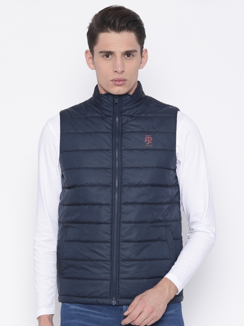 

Pepe Jeans Men Navy Blue Solid Quilted Jacket