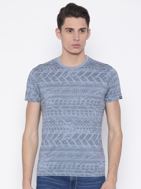 

Pepe Jeans Men Blue Printed Round Neck T-shirt