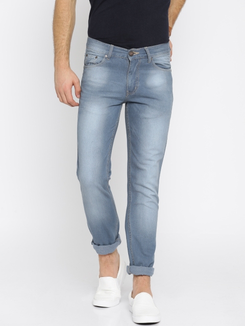 

American Crew Men Blue Straight Fit Mid-Rise Clean Look Jeans