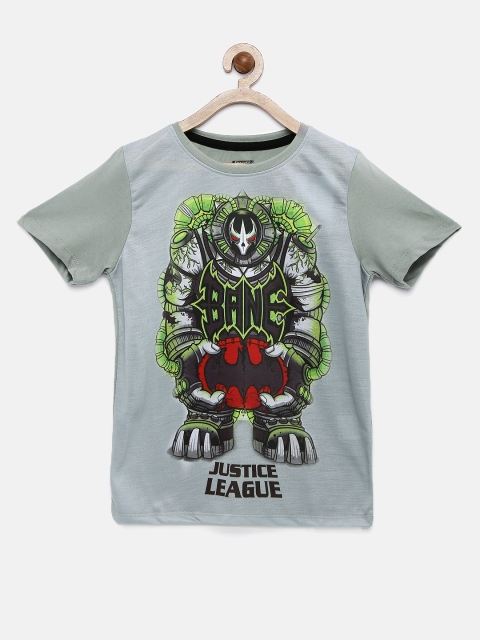 

YK Justice League Boys Grey Printed Round Neck T-shirt