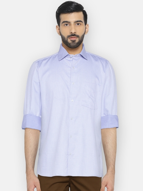 

Van Heusen Men Blue Regular Fit Self Design Formal Shirt
