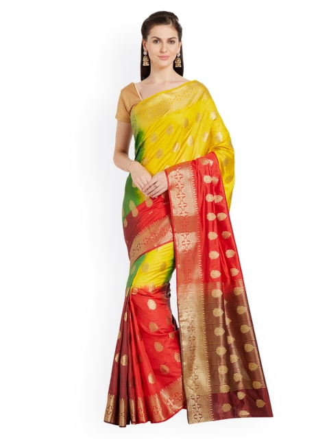 

Nimayaa Yellow & Red Woven Design Banarasi Saree