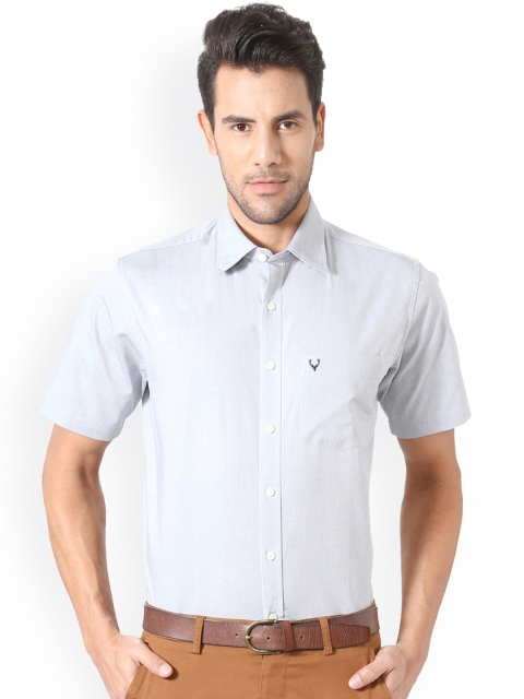 

Allen Solly Men Grey Slim Fit Solid Casual Shirt
