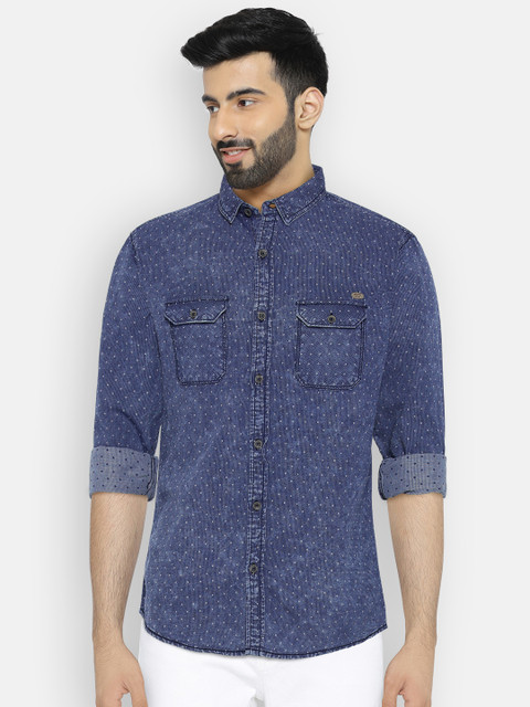 

Mufti Men Grey Slim Fit Solid Casual Shirt