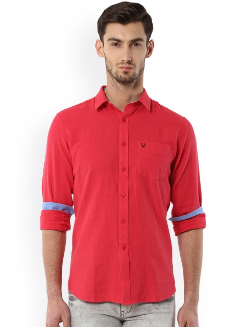 

Allen Solly Men Red Slim Fit Solid Casual Shirt