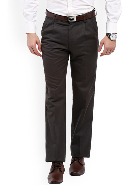 

Allen Solly Men Brown Regular Fit Solid Formal Trousers