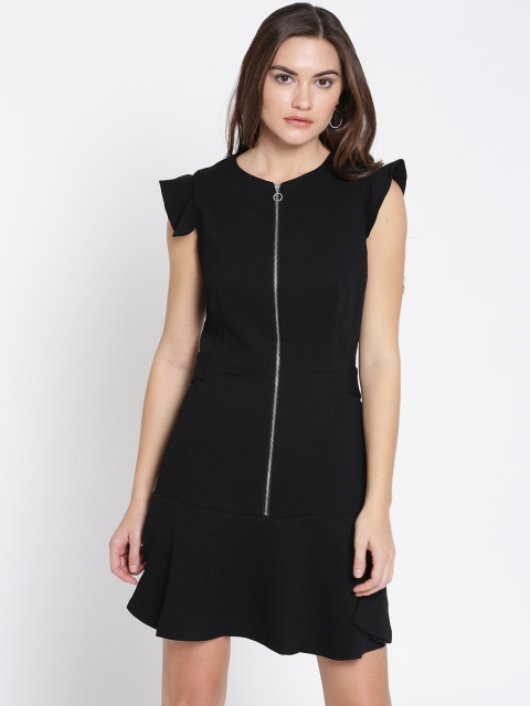 

MANGO Women Black Solid A-Line Dress