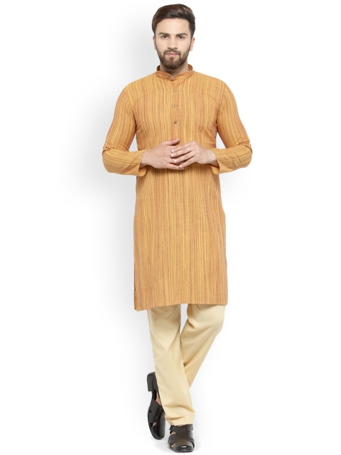 

Jompers Men Yellow & Beige Printed Kurta with Pyjamas