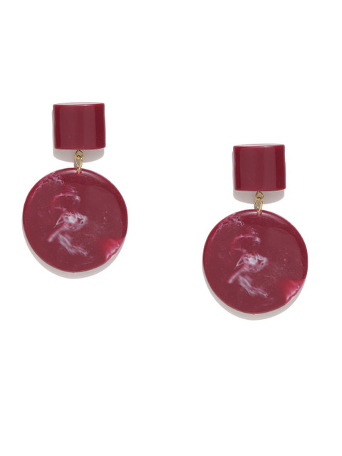 

MANGO Red Circular Drop Earrings