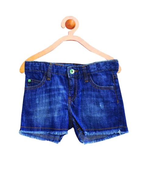 

United Colors of Benetton Girls Blue Solid Regular Fit Shorts
