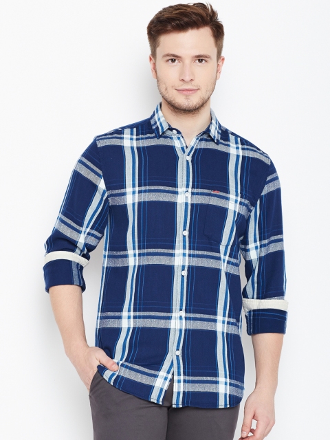 

Jack & Jones Men Blue & White Slim Fit Checked Casual Shirt