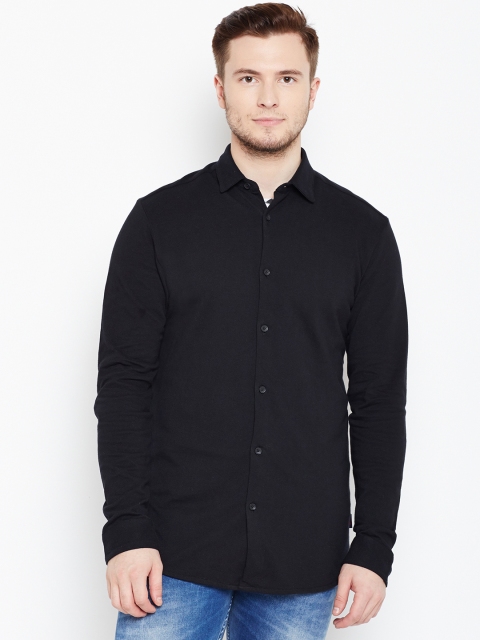 

Jack & Jones Men Black Regular Fit Solid Casual Shirt