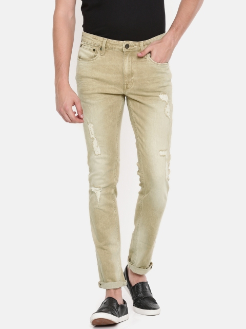 

Jack & Jones Men Brown Ben Skinny Fit Low-Rise Mildly Distressed Stretchable Jeans