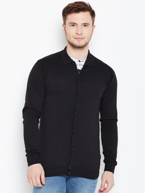 

Jack & Jones Men Black Solid Cardigan