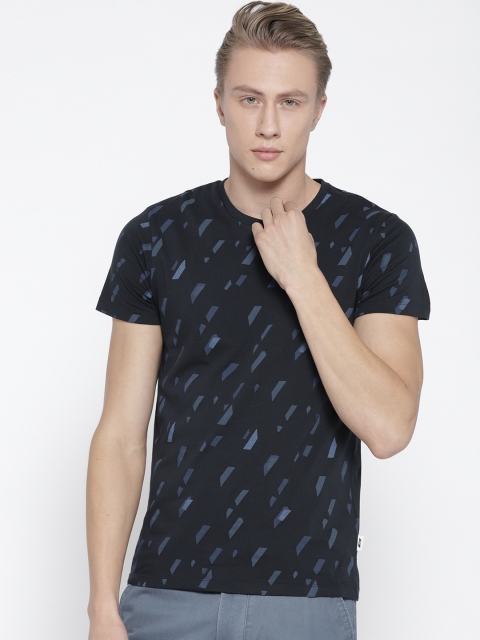 

Jack & Jones Men Navy Printed Round Neck T-shirt, Navy blue