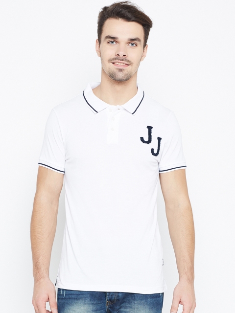 

Jack & Jones Men White Solid Polo Collar T-shirt