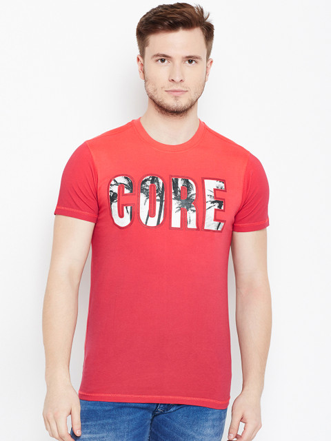 

Jack & Jones Men Red Printed Round Neck T-shirt