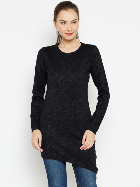 

Jealous 21 Women Black Shimmer Longline Sweater
