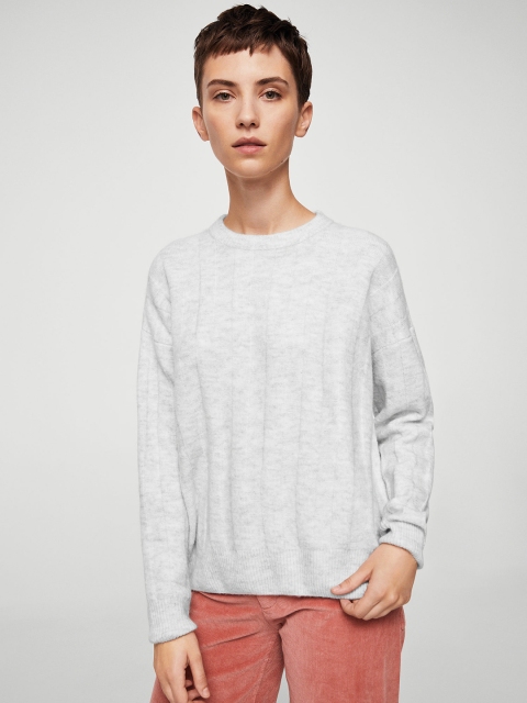 

MANGO Women Grey Melange Sweater