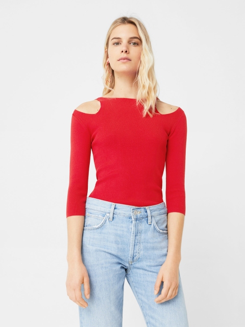 

MANGO Women Red Solid Sweater