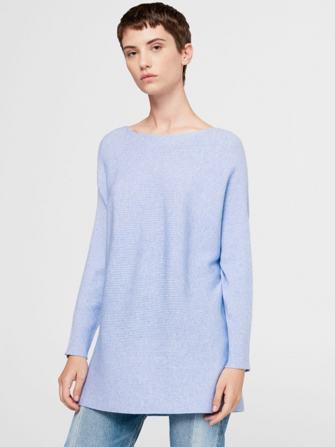 

MANGO Women Blue Solid Pullover