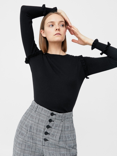 

MANGO Women Black Solid Sweater