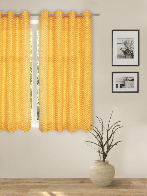 

ROSARA HOME Yellow Single Room Darkening Window Curtain