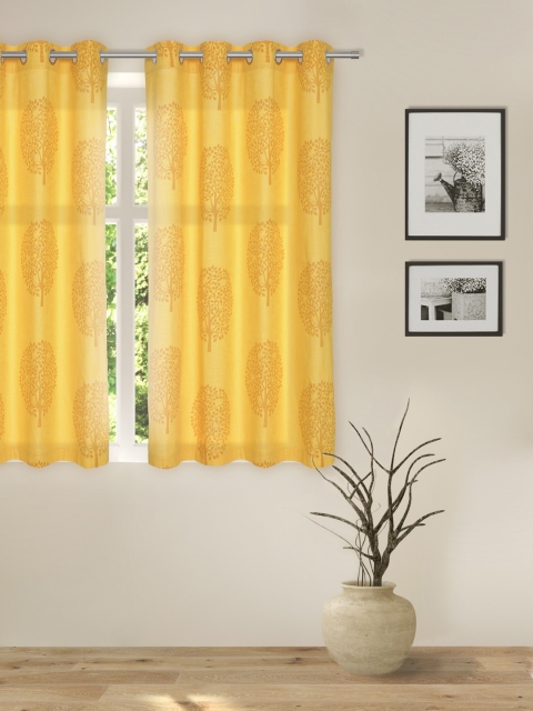 

ROSARA HOME Yellow Single Room Darkening Window Curtain