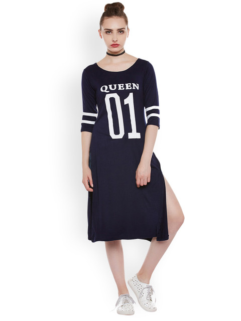 

ANTS Women Navy Blue Printed Maxi Top