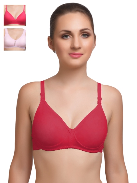 

Lady Lyka Pack of 3 Full-Coverage Non-Padded Bras I-TOUCH, Red