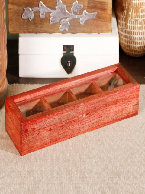 

Unravel India Wooden Spice Organisers, Red