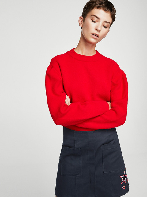 

MANGO Navy A-Line Mini Skirt, Navy blue