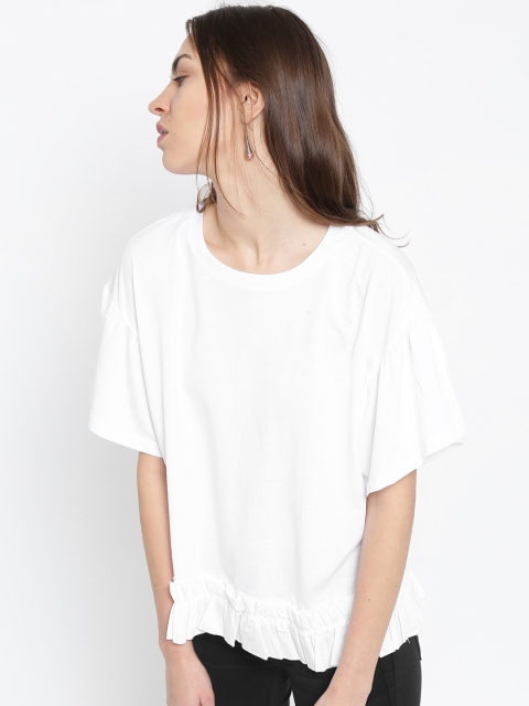 

MANGO Women White Solid Top