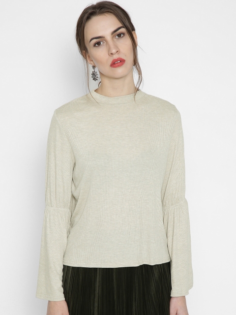 

MANGO Women Beige Solid Top