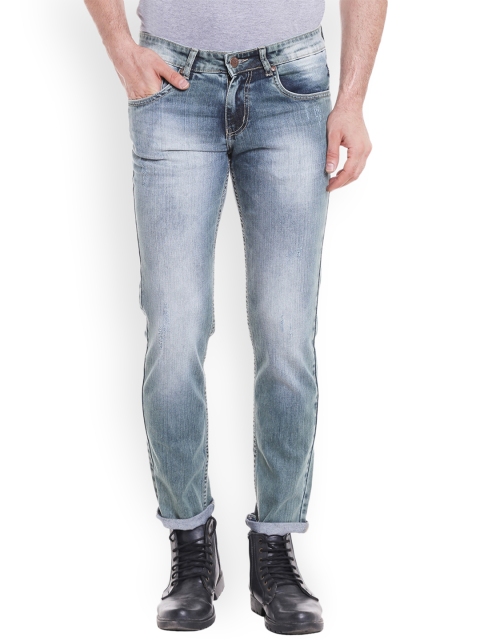 

BOLTS and BARRELS Men Blue Regular Fit Low-Rise Clean Look Stretchable Jeans
