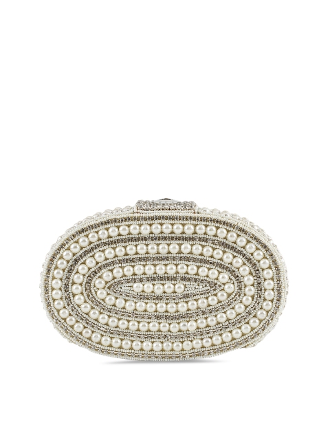 

Tarini Nirula Off-White Embellished Handcrafted Box Clutch