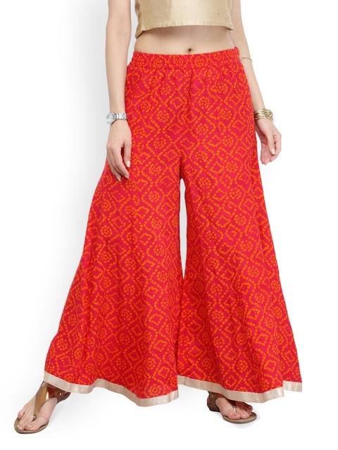 

Varanga Pink Pure Cotton Bandhani Palazzo