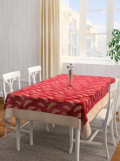 

S9home by Seasons Rust Red Rectangular 90" x 60" Polyester Jacquard Table Cover