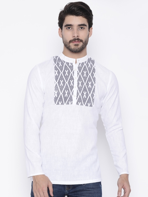 

Peter England Casuals Men White Yoke Design Straight Kurta