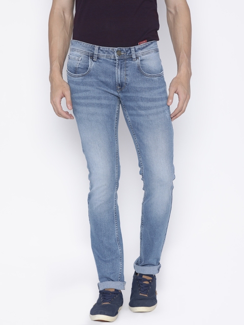 

Peter England Casuals Men Blue Skinny Fit Low-Rise Low Distress Stretchable Jeans