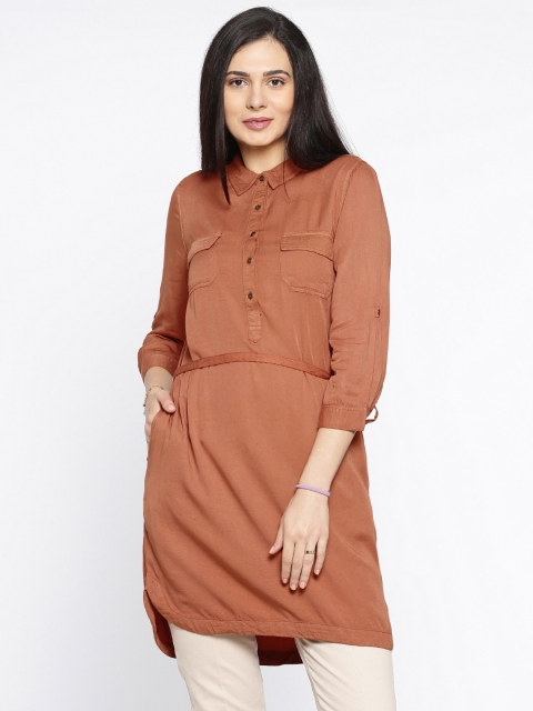 

Fame Forever by Lifestyle Women Rust Solid Shirt Style Top