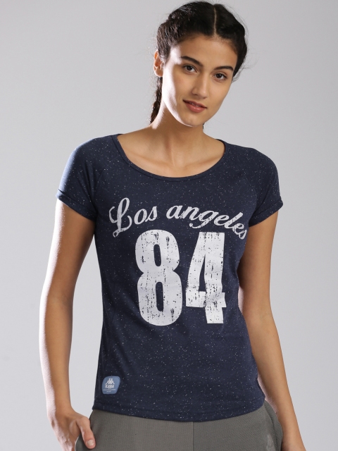 

Kappa Women Navy Blue Printed Round Neck T-shirt