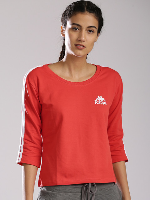 

Kappa Women Red Solid Round Neck T-shirt