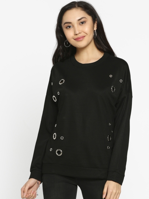 

Ginger by Lifestyle Women Black Self Design Top