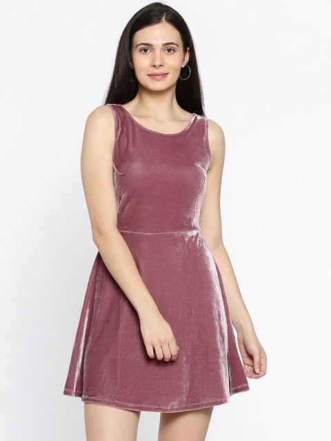 

Ginger by Lifestyle Women Pink Solid Fit and Flare Dress