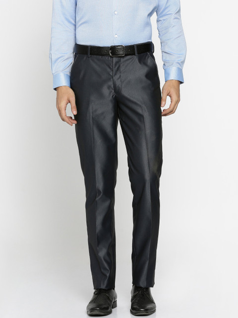 

Peter England Men Blue Slim Fit Solid Formal Trousers