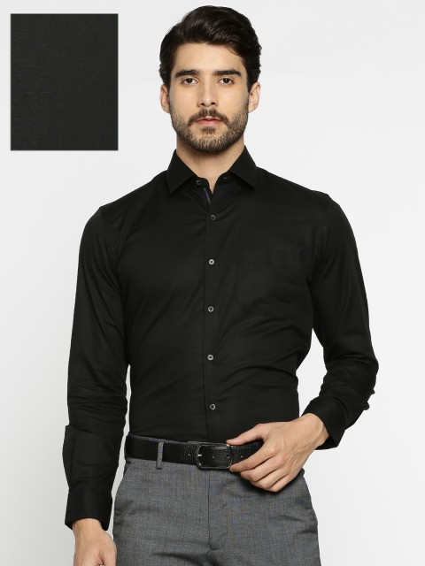 

Peter England Men Black Slim Fit Solid Formal Shirt